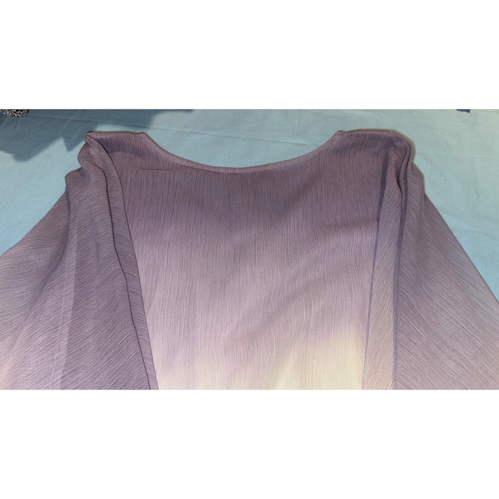Alfred Dunner Purple Ombre Poncho Blouse Studded V-Neck Layered Top Womens 10 - Picture 7 of 12